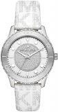 Michael Kors Women's Runway Three-Hand White Metallic PVC Watch (Model:MK6998)