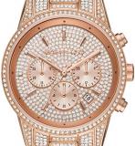 Michael Kors Women's Ritz Quartz Watch with Stainless Steel Strap, Rose Gold, 20 (Model: MK6748)