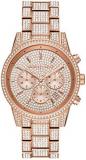 Michael Kors Women's Ritz Quartz Watch with Stainless Steel Strap, Rose Gold, 20 (Model: MK6748)