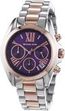 Michael Kors Bradshaw Purple Dial Two-Tone Stainless Steel Ladies Watch MK6074