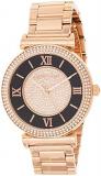 Michael Kors MK3339 Women's Catlin Black & Rose Gold Crystal Pave Dial Rose Gold Steel Bracelet Watch