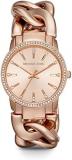 Michael Kors Women's Lady Nini Stainless Steel Quartz Watch with Stainless-Steel-Plated Strap, Rose Gold, 18 (Model: MK3236)