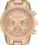 Michael Kors Women's Ritz Stainless Steel Watch With Crystal Topring