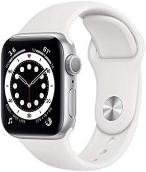 Apple Watch Series 6 (GPS, 40mm) - Silver Aluminum Case with White Sport Band (Renewed Premium)