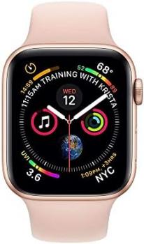 Apple Watch Series 4 (GPS + Cellular, 44MM) - Gold Aluminum Case with Pink Sand Sport Band (Renewed)