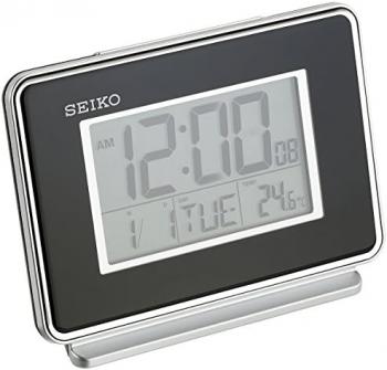 SEIKO Hudson Everything Bedroom Digital Alarm Clock, Black