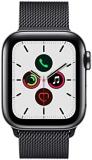 Apple Watch Series 5 (GPS + Cellular, 40MM) Stainless Steel Case with Black Milanese Loop Band (Renewed)
