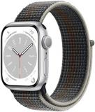 Apple Watch Series 8 (GPS, 41MM) - Silver Aluminum Case with Midnight Sport Loop (Renewed)