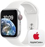 Apple Watch SE GPS + Cellular 44mm Silver Aluminium Case with White Sport Band -...