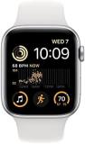 Apple Watch SE GPS + Cellular 44mm Silver Aluminium Case with White Sport Band - M/L with AppleCare+ (2 Years)