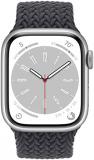 Apple Watch Series 8 (GPS, 41MM) - Silver Aluminum Case with Midnight Braided Solo Loop (Renewed)