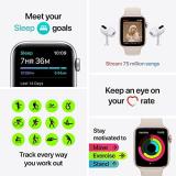 Apple Watch SE [GPS + Cellular 44mm] - Silver Aluminium Case with Abyss Blue/Moss Green Sport Loop (Renewed)