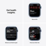 Apple Watch Series 7 GPS, 45mm Blue Aluminum Case with Abyss Blue Sport Band - Regular with AppleCare+