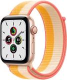 Apple Watch SE (GPS + Cellular 44mm) Gold Aluminum Case with Maize/White Sport L...