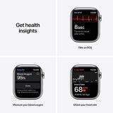 Apple Watch Series 7 (GPS + Cellular, 41MM) Silver Stainless Steel Case with Starlight Sport Band (Renewed)