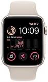 Apple Watch SE GPS + Cellular 44mm Starlight Aluminium Case with Starlight Sport Band - S/M with AppleCare+ (2 Years)