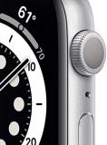Apple Watch Series 6 (GPS, 44mm) - Silver Aluminum Case with White Sport Band (Renewed)