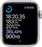 Apple Watch Series 6 (GPS, 44mm) - Silver Aluminum Case with White Sport Band (Renewed)