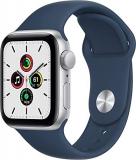 Apple Watch SE (GPS, 40mm) - Silver Aluminum Case with Abyss Blue Sport Band (Re...