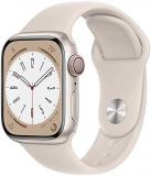 Apple Watch Series 8 (GPS, 45MM) - Starlight Aluminum Case with Starlight Sport Band (Renewed)