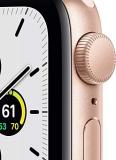 Apple Watch SE (GPS, 44mm) - Gold Aluminum Case with Pink Sand Sport Band (Renewed)