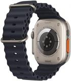 Apple Watch Ultra [GPS + Cellular 49mm] Titanium Case with Midnight Ocean Band, One Size (Renewed)