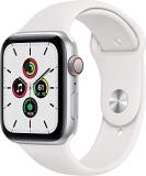 Apple Watch SE (GPS + Cellular, 40mm) Silver Aluminum Case with White Sport Band...