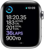 Apple Watch Series 6 (GPS + Cellular, 44mm) - Silver Stainless Steel Case with White Sport Band (Renewed)