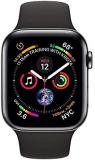 Apple Watch Series 4 (GPS + Cellular, 44MM) - Space Black Stainless Steel Case with Black Sport Band (Renewed)