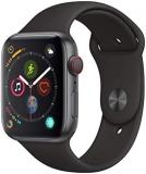 Apple Watch Series 4 (GPS + Cellular, 44MM) - Space Black Aluminum Case with Black Sport Band (Renewed)