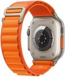 Apple Watch Ultra [GPS + Cellular 49mm] Smart Watch w/Rugged Titanium Case & Orange Alpine Loop Large. Fitness Tracker, Precision GPS, Action Button, Extra-Long Battery Life, Brighter Retina Display