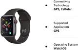 Apple Watch Series 4 (GPS + Cellular, 40MM) - Space Black Aluminum Case with Black Sport Band (Renewed)