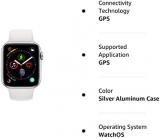 Apple Watch Series 4 (GPS, 44MM) - Silver Aluminum Case with White Sport Band (Renewed)