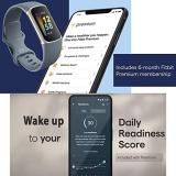 Fitbit Charge 5 Advanced Fitness & Health Tracker (Blue) with Built-in GPS, Stress Management Tools, Bundle with 2 Watch Bands, 3.3foot Charge Cable, Wall Adapter, Screen Shield & PremGear for Fitbit