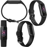 Fitbit Luxe Wellness & Fitness Tracker (Black/Graphite) with Heart Rate Monitor, Sleep Tracker, Bundle with 2 Watch Bands, 3.3foot Charge Cable, Wall Adapter, Screen Shield & PremGear