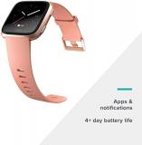 Fitbit Versa Smart Watch, Peach/Rose Gold Aluminium, One Size (S & L Bands Included), Heart Rate Monitor