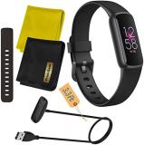 Fitbit Luxe Wellness & Fitness Tracker (Black/Graphite) with Heart Rate Monitor, Sleep Tracker, Bundle with 2 Watch Bands, 3.3foot Charge Cable & 2 PremGear Cleaning Cloths