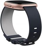 Fitbit Vegan Leather Band, 24mm Attach,Indigo,Large *Compatible with Sense 2, Sense, Versa 4 & Versa 3