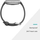 Fitbit Versa Lite Smartwatch,GPS,Charcoal/Silver Aluminum, One Size (S & L Bands Included)