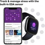 Fitbit Sense Health & Fitness Smartwatch W/GPS, Bluetooth Call/Text, Heart Rate SpO2, ECG, Skin Temperature & Stress Sensing (S & L Bands, 90 Day Premium Included) International Version (Graphite)