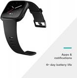 Fitbit Versa Smart Watch, Black/Black Aluminium, One Size (S & L Bands Included)