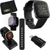 Fitbit Versa 2 Health and Fitness Smart Watch (Black/Carbon) with Heart Rate Mon...