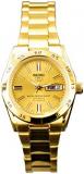 Ladies Seiko 5 Full Gold Tone With Champagne Face and Day Date SMYG44K1