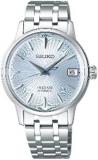 SEIKO PRESAGE Automatic Ladies Cocktail 'Sky Diving' Blue Dial Steel Watch SRP84...