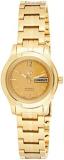 SEIKO Women's SYME02 5 Automatic Gold Dial Gold-Tone Stainless Steel Watch