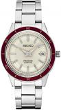 SEIKO Presage Style 60's Collection Stainless Steel Ruby Bezel Automatic Watch SRPH93, Silver