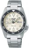 Seiko 5 Sports Gents SKX Midi Automatic Watch SRPK31K1, Cream/Grey
