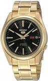Seiko 5 #SNKL50 Men's Gold Tone Stainless Steel Black Dial Automatic Watch