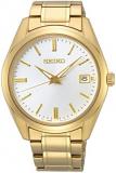 Seiko Men's Essentials Steel Two Tone Japanese Quartz With Gold Strap (Model: SUR314)