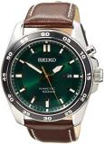 Seiko Herren-Uhr Kinetik Edelstahl mit Lederband